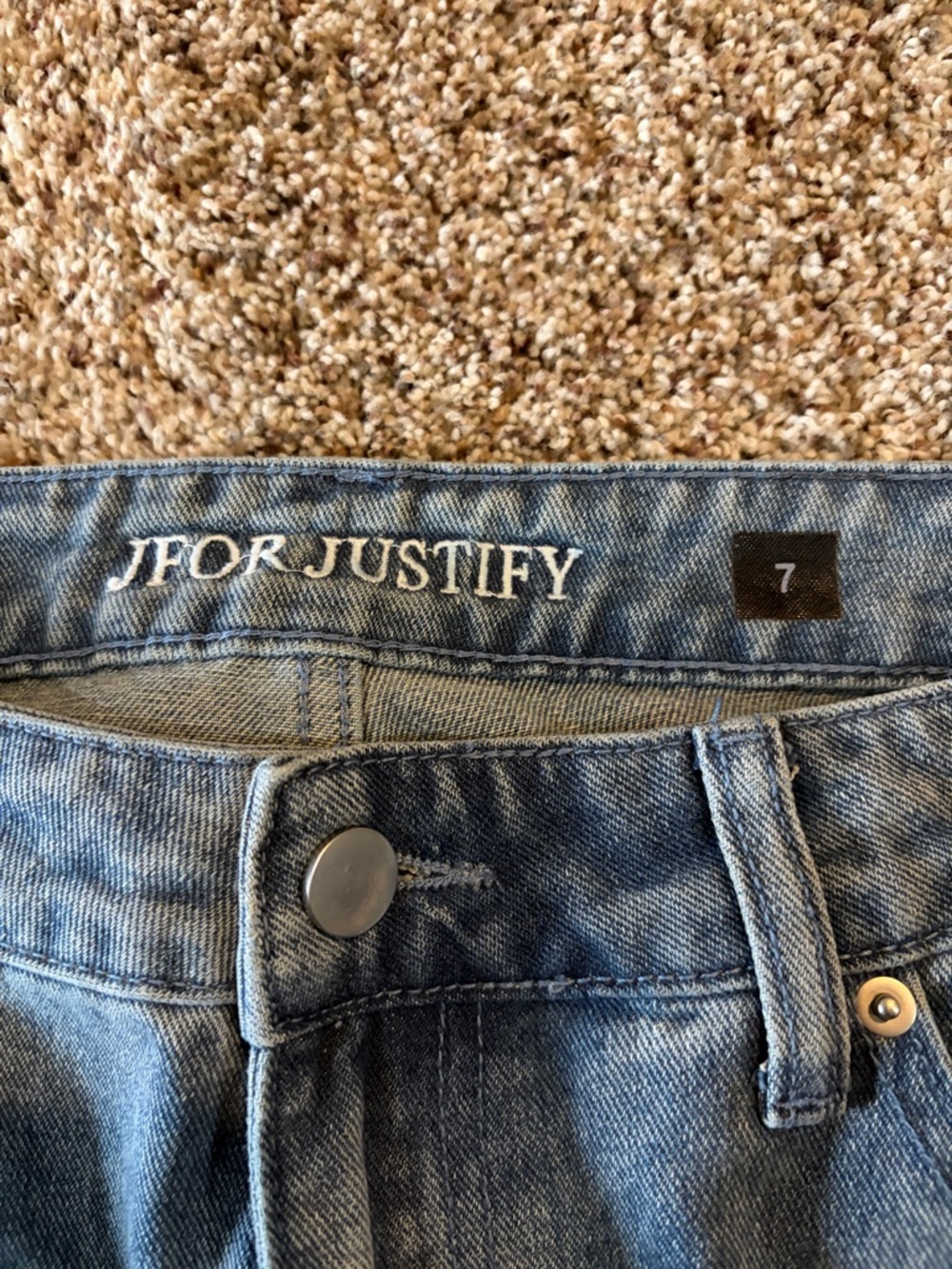 J for Justify Light Blue Wide-Leg Jeans with cherry and bow detail - Picture 2 of 3